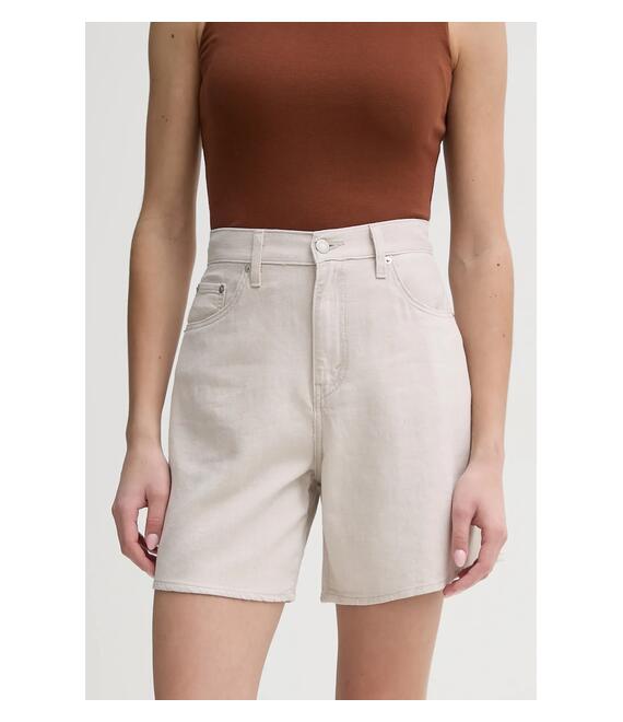 Τζιν σορτς Levi's HIGH BAGGY SHORT χρώμα: μπεζ, A9311
