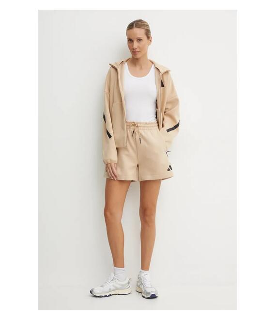 Σορτς adidas ZNE χρώμα: μπεζ, JD9584