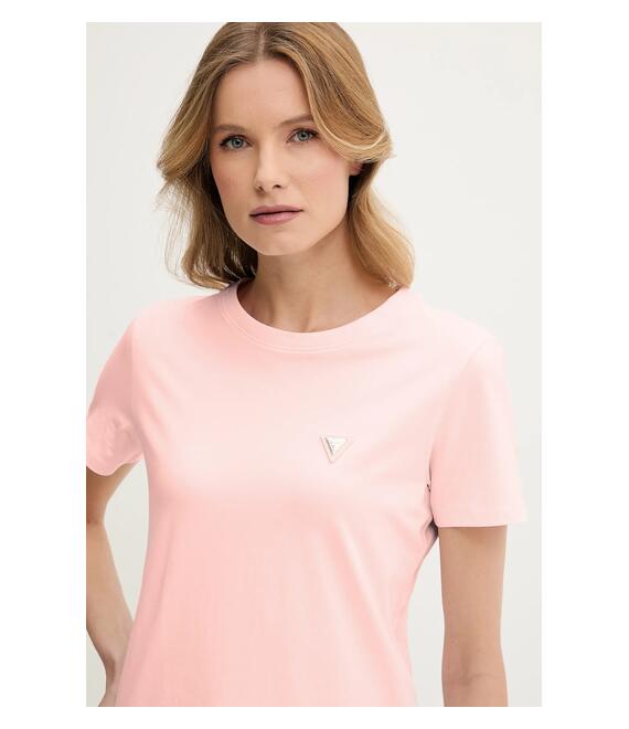 Μπλουζάκι Guess COLETTE χρώμα: ροζ, V4YI09 J1314