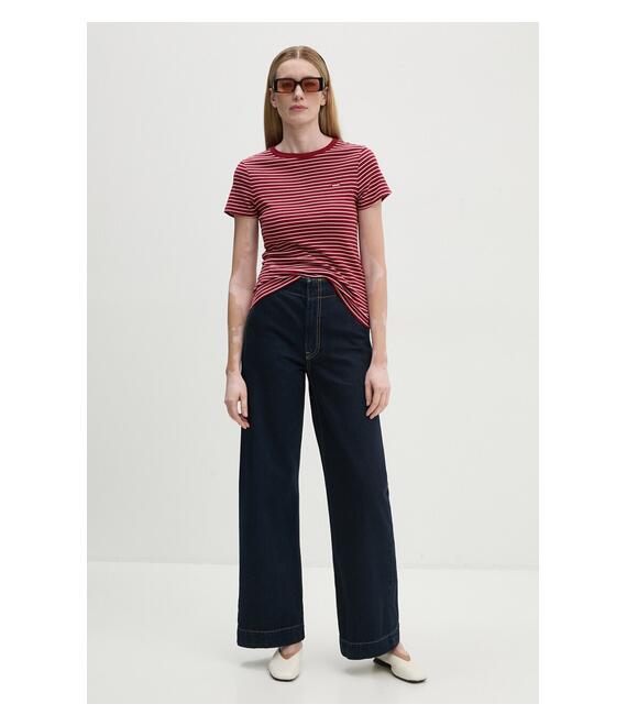 Βαμβακερό μπλουζάκι Levi's γυναικείο, χρώμα: κόκκινο, 000KK