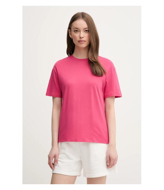 Βαμβακερό μπλουζάκι United Colors of Benetton γυναικείο, χρώμα: ροζ, 3096D102O