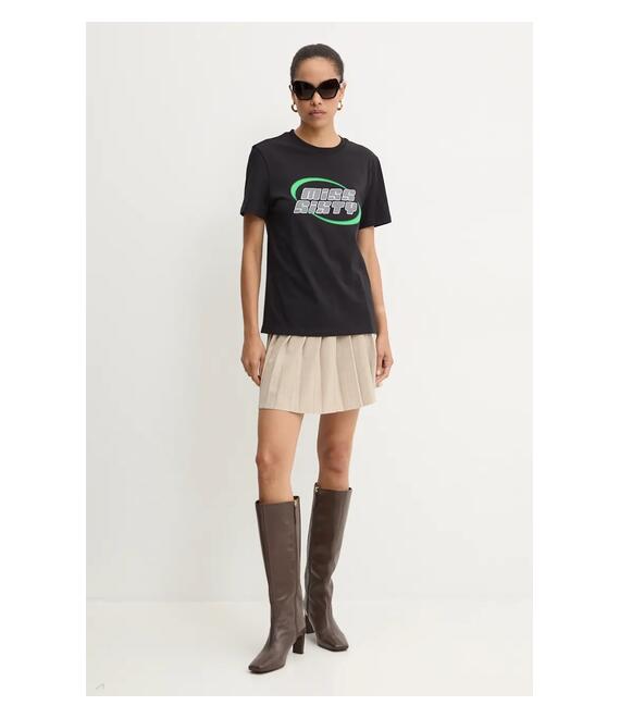 T-shirt από μείγμα μεταξιού Miss Sixty χρώμα: μαύρο, 6L3SJ4870000