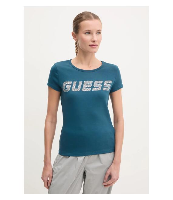 Μπλουζάκι Guess KIARA χρώμα: τιρκουάζ, V4BI16 KCIV1