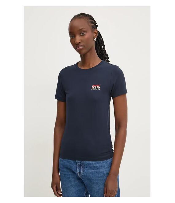 Μπλουζάκι Guess Jeans χρώμα: ναυτικό μπλε, W4BI57 J1314