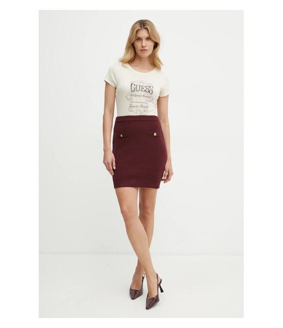 Μπλουζάκι Guess χρώμα: μπεζ, W4BI45 K9SN1