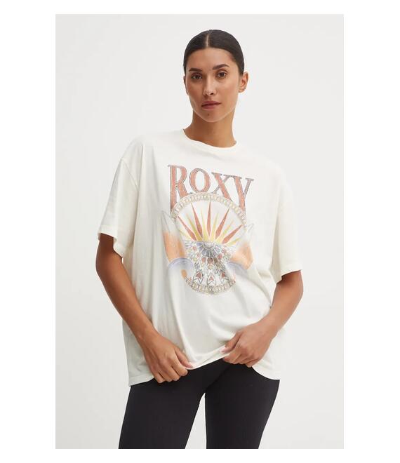 Μπλουζάκι Roxy Dreamers Woman χρώμα: μπεζ, ERJZT05812