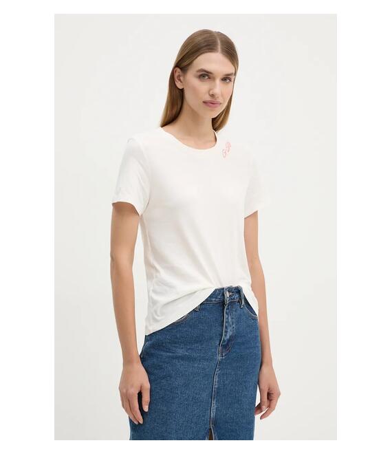Βαμβακερό μπλουζάκι G-Star Raw γυναικείο, χρώμα: μπεζ, D25053-A870