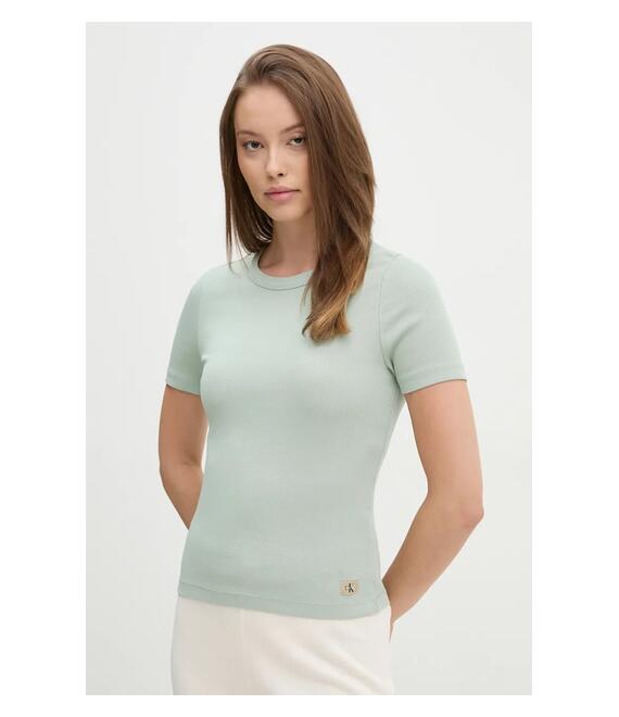 Μπλουζάκι Calvin Klein Jeans χρώμα: πράσινο, J20J224639