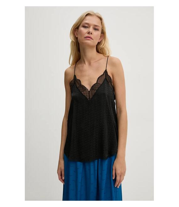 Μεταξωτό τοπ ZADIG&VOLTAIRE χρώμα: μαύρο, WWCR00001