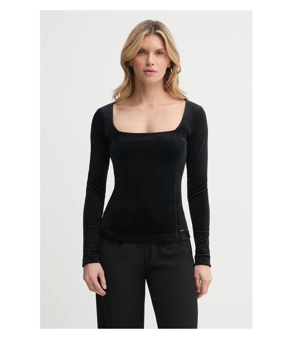 Βελούδινη μπλούζα G-Star Raw χρώμα: μαύρο, D25063-D422