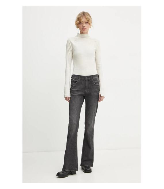 Βαμβακερή μπλούζα με μακριά μανίκια G-Star Raw χρώμα: μπεζ, D25069-D799