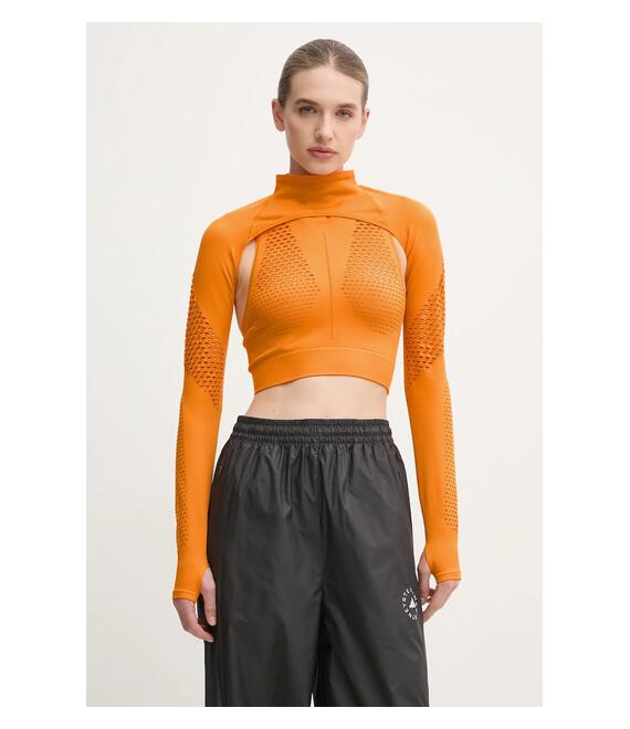 Μακρυμάνικο adidas by Stella McCartney χρώμα: πορτοκαλί, JE4083