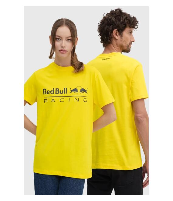 Βαμβακερό μπλουζάκι Red Bull Racing x Pepe Jeans χρώμα: κίτρινο, RU500005
