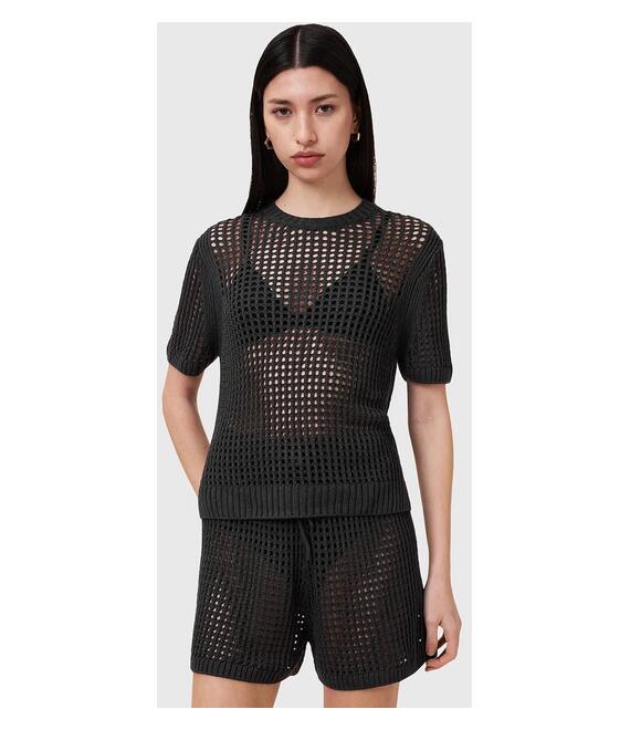 Μπλουζάκι AllSaints PALOMA χρώμα: μαύρο, W045KC