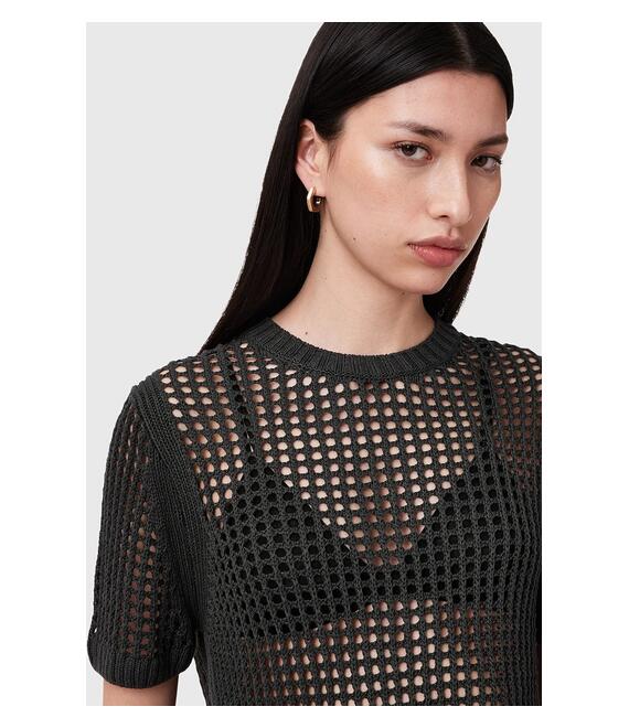 Μπλουζάκι AllSaints PALOMA χρώμα: μαύρο, W045KC