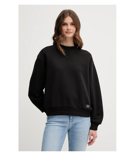 Βαμβακερή μπλούζα Calvin Klein Jeans γυναικεία, χρώμα: μαύρο, LV047B238G