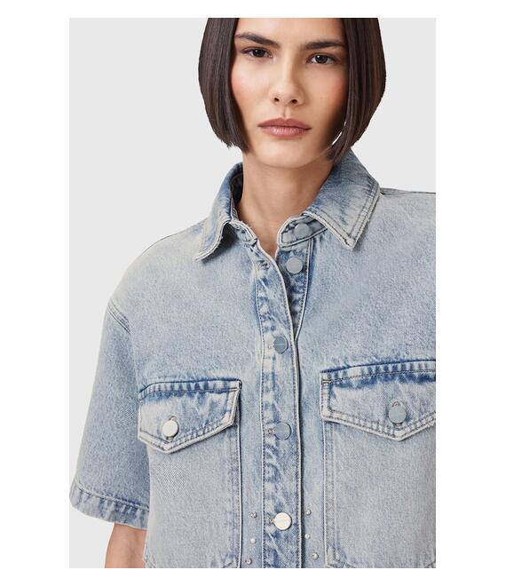 Τζιν πουκάμισο AllSaints TOVE χρώμα: μπλε, W116PC