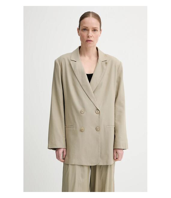 Blazer με μείγμα λινών Gestuz χρώμα: πράσινο, 10910285