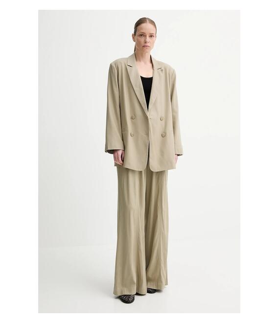 Blazer με μείγμα λινών Gestuz χρώμα: πράσινο, 10910285