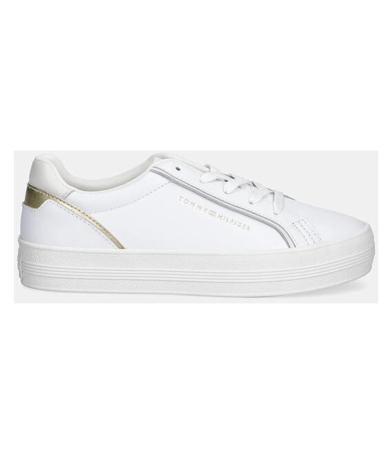Δερμάτινα αθλητικά παπούτσια Tommy Hilfiger ESSENTIAL VULC SNEAKER χρώμα: άσπρο, FW0FW08757