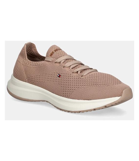 Αθλητικά Tommy Hilfiger TH KNIT RUNNER χρώμα: μπεζ, FW0FW08813