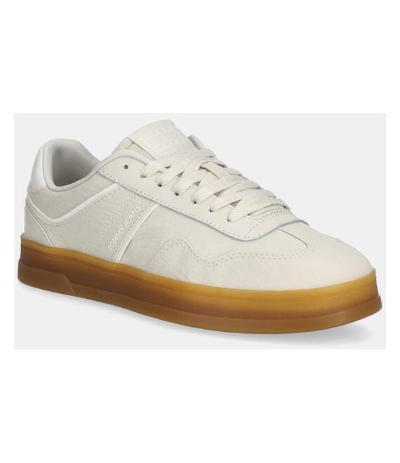 Αθλητικά Tommy Jeans THE GREENWICH TEXTILE χρώμα: μπεζ, EN0EN02805