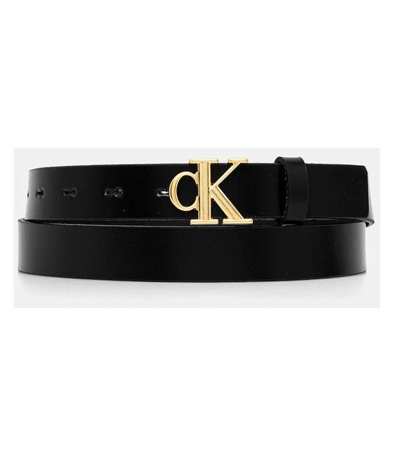 Δερμάτινη ζώνη Calvin Klein γυναικεία, χρώμα: μαύρο, LV04K7017G