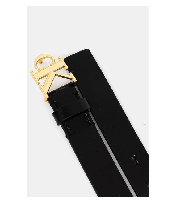 Δερμάτινη ζώνη Calvin Klein γυναικεία, χρώμα: μαύρο, LV04K7017G