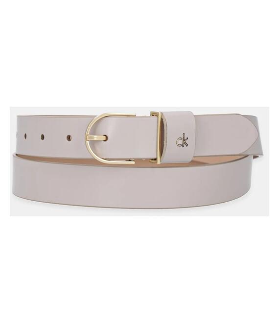 Δερμάτινη ζώνη Calvin Klein γυναικεία, χρώμα: μπεζ, LV04F7039G