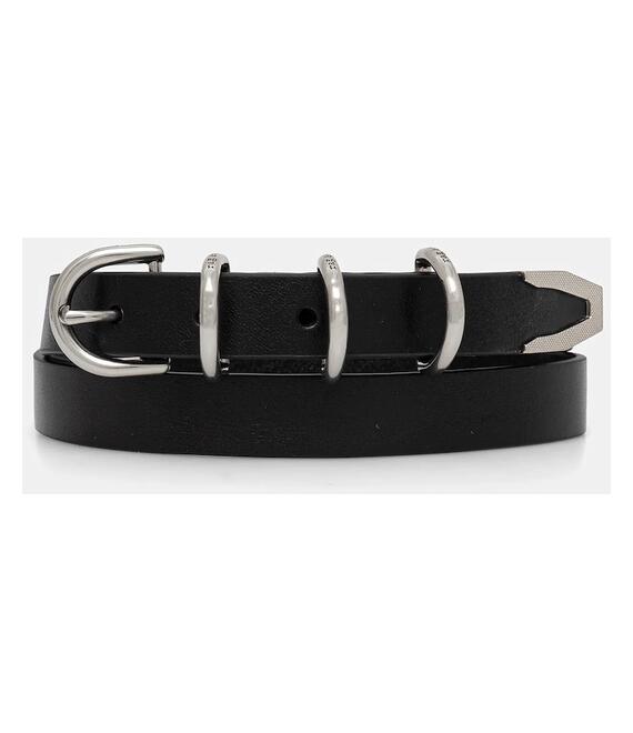 Δερμάτινη ζώνη Rag & Bone γυναικεία, χρώμα: μαύρο, WJW24S1007UA07