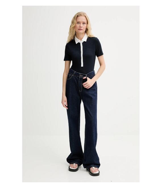 Πόλο Rag & Bone χρώμα: ναυτικό μπλε, WCC24FT019JY19