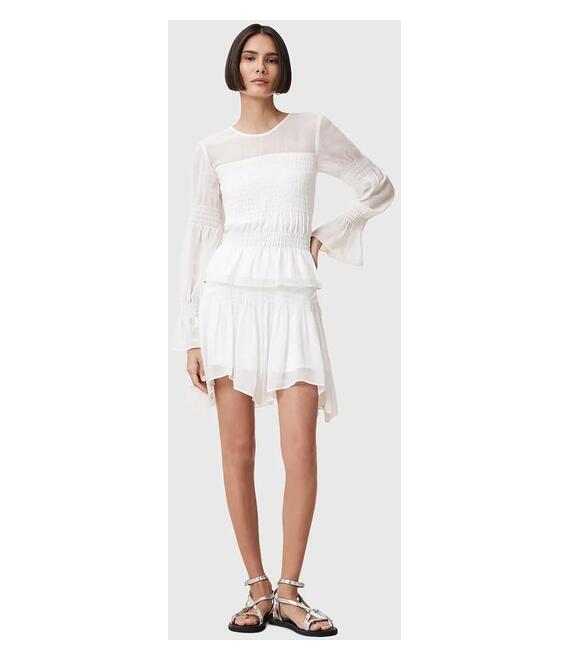 Φούστα AllSaints PAMELA χρώμα: άσπρο, W039RC
