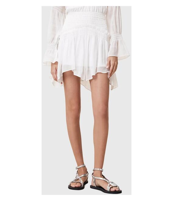 Φούστα AllSaints PAMELA χρώμα: άσπρο, W039RC