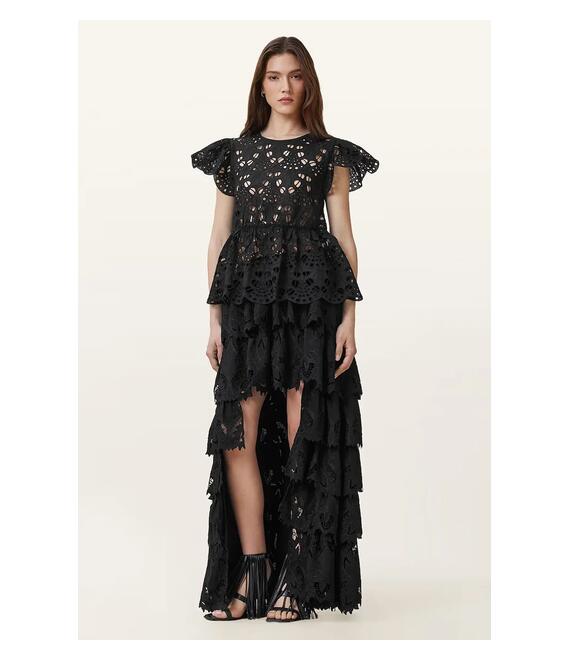 Φούστα AllSaints CAVARLY χρώμα: μαύρο, W096RC