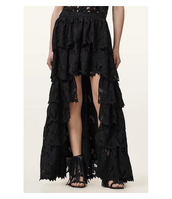 Φούστα AllSaints CAVARLY χρώμα: μαύρο, W096RC