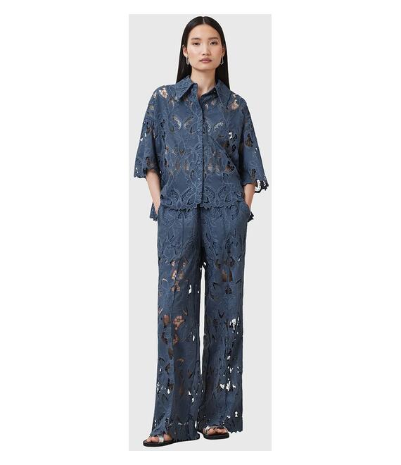 Παντελόνι AllSaints CHARLI χρώμα: μπλε, W080TC