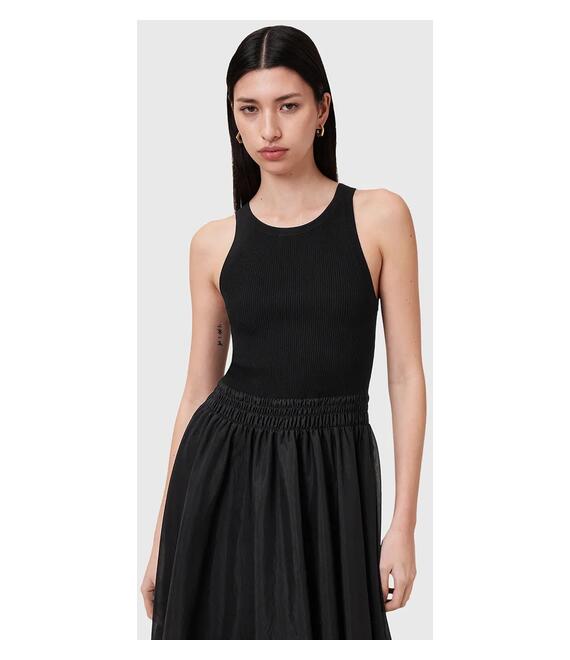 Φόρεμα AllSaints ZENIA χρώμα: μαύρο, W188DC