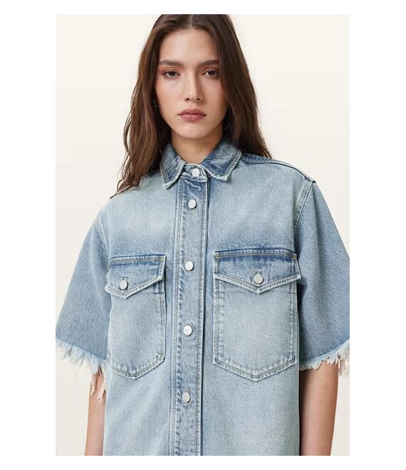 Φόρεμα τζιν AllSaints FAYE χρώμα: μπλε, W221DC