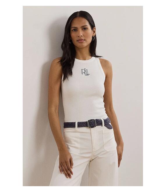 Βαμβακερό τοπ Lauren Ralph Lauren χρώμα: άσπρο, 200971079