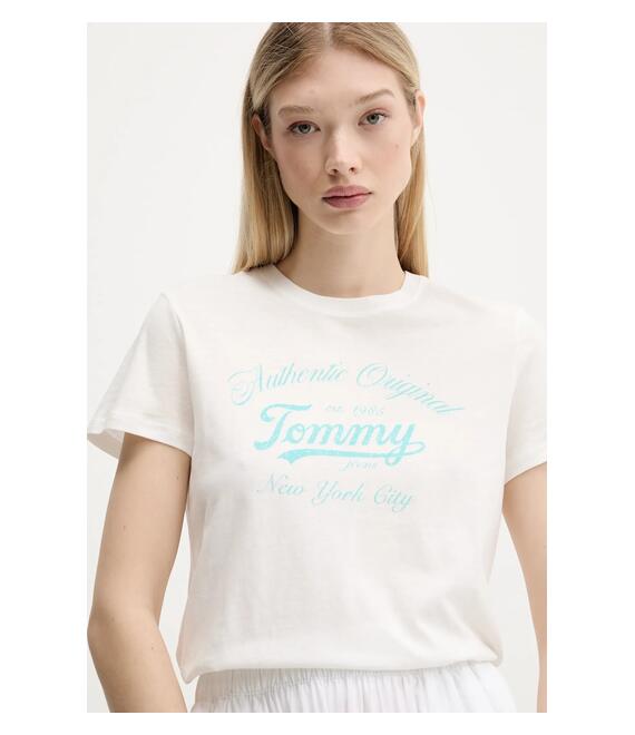 Μπλουζάκι Tommy Jeans χρώμα: άσπρο, DW0DW21404