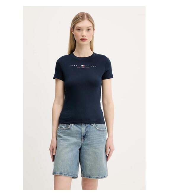 Βαμβακερό μπλουζάκι Tommy Jeans χρώμα: ναυτικό μπλε, DW0DW21422