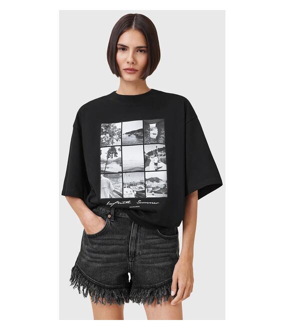 Βαμβακερό μπλουζάκι AllSaints FILM χρώμα: μαύρο, W164JC