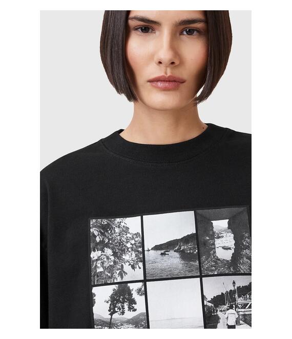 Βαμβακερό μπλουζάκι AllSaints FILM χρώμα: μαύρο, W164JC