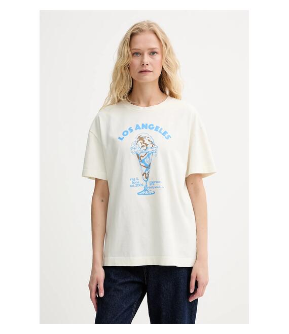 Βαμβακερό μπλουζάκι Rag & Bone χρώμα: μπεζ, WCC25PT034MI36