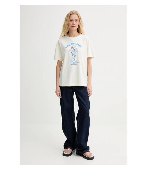 Βαμβακερό μπλουζάκι Rag & Bone χρώμα: μπεζ, WCC25PT034MI36