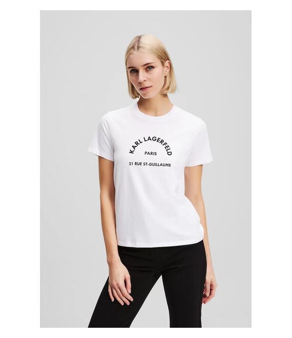 Βαμβακερό μπλουζάκι Karl Lagerfeld χρώμα: άσπρο, A3W17105