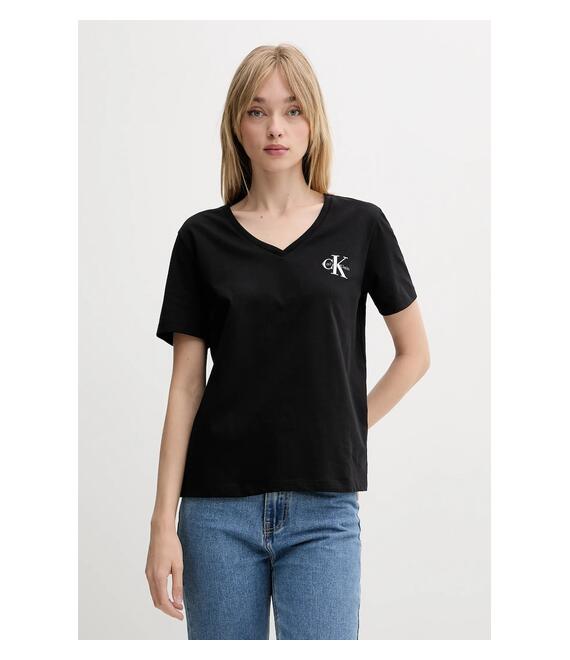 Βαμβακερό μπλουζάκι Calvin Klein Jeans 2-pack χρώμα: μαύρο, LV047C906G