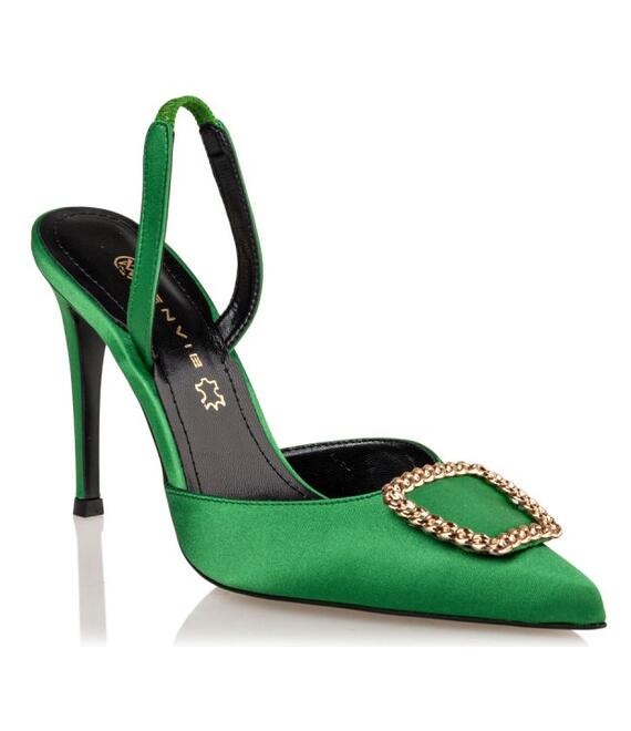 SATIN SLINGBACK PUMPS