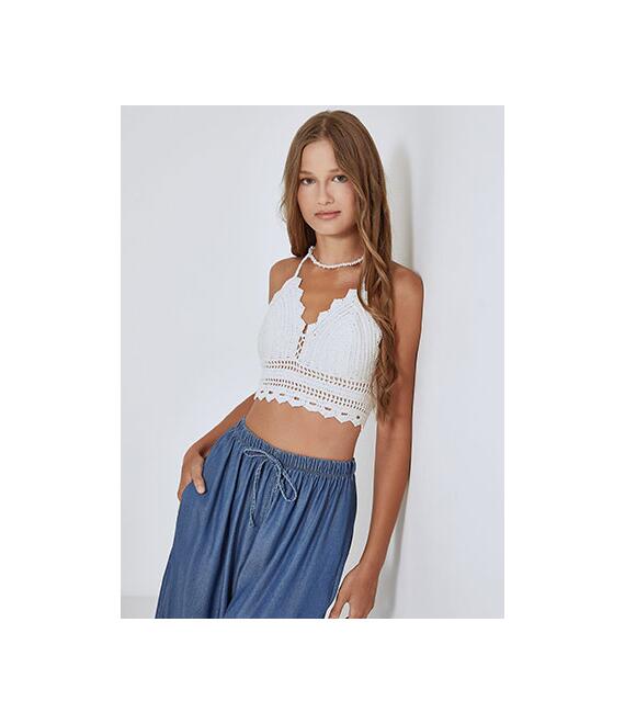 Crop top με χιαστί δέσιμο πίσω SM0029.4004+2