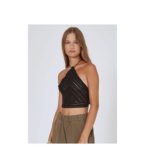 Πλεκτό crop top με δέσιμο SM0029.4054+1